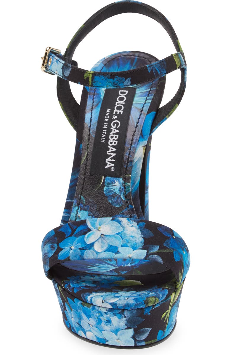 Dolce&Gabbana Keira Floral Ankle Strap Platform Sandal, Alternate, color,
