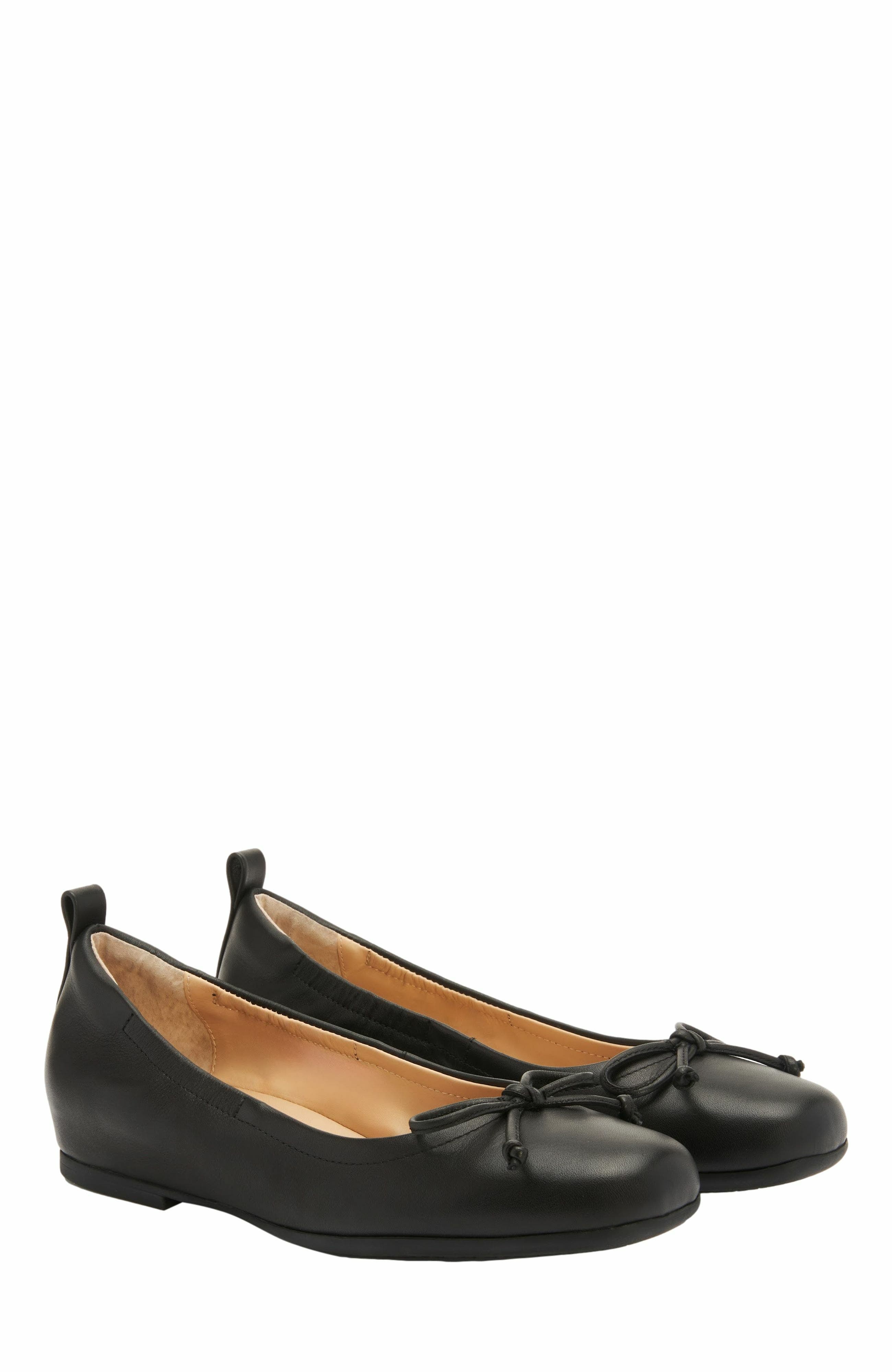Cadence Bow Ballet Flat, Alternate, color, Black Nappa - Regular