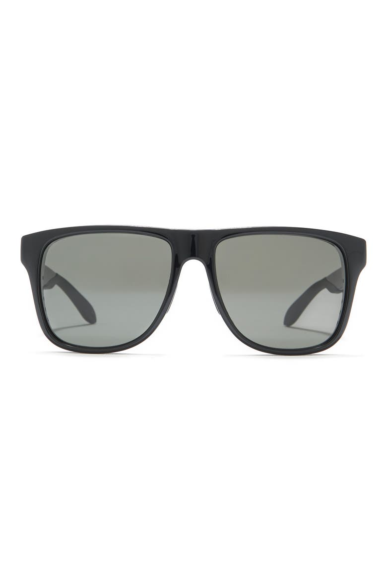 56mm Square Rectangle Sunglasses, Main, color, BLACK BLACK GREY