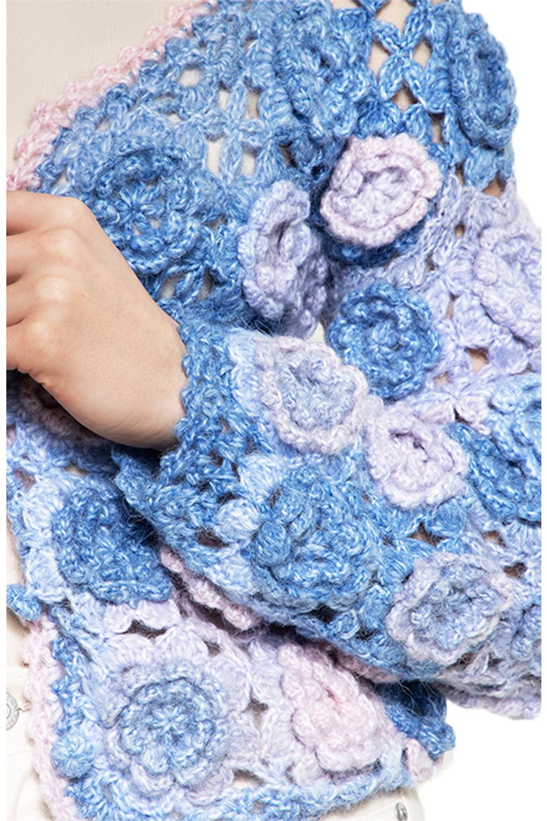 Crochet Blossom Cardigan, Alternate, color, LAVENDER