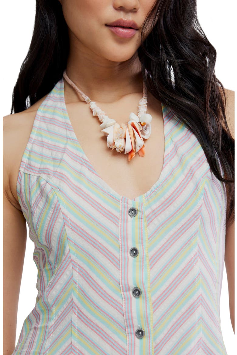 Clean Break Stripe Halter Minidress, Alternate, color, MULTI COMBO