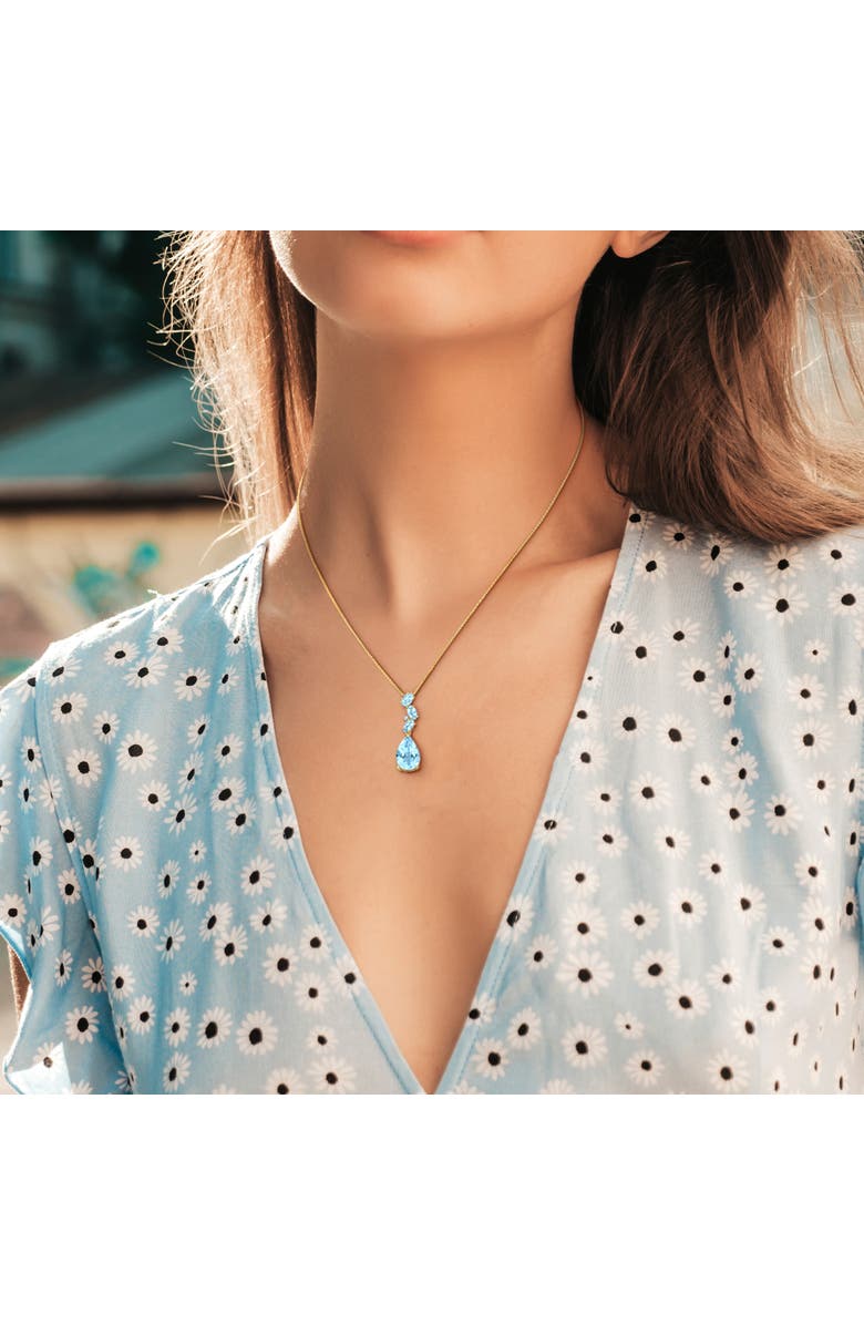 Julianna B. Gemstone & Diamond Drop Necklace 10K, Alternate, color, Blue Topaz