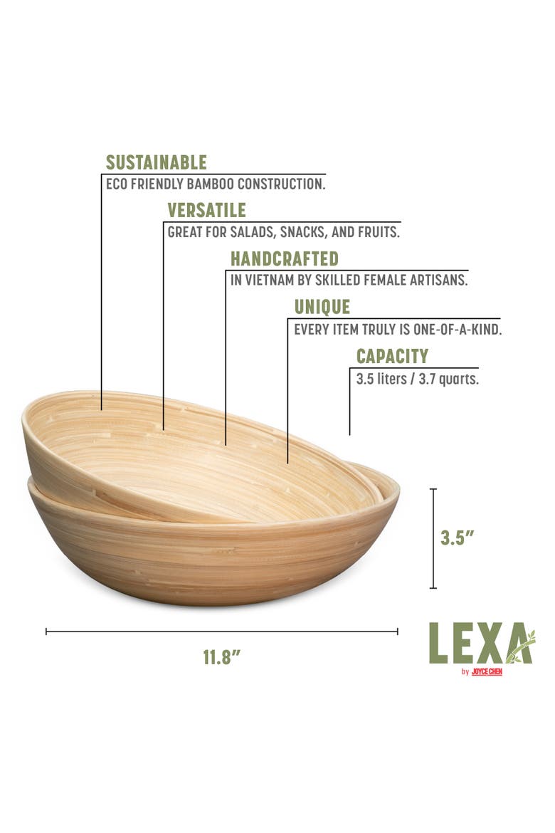 Salad Bowl Set, 12 Inch x 2, Alternate, color, Natural