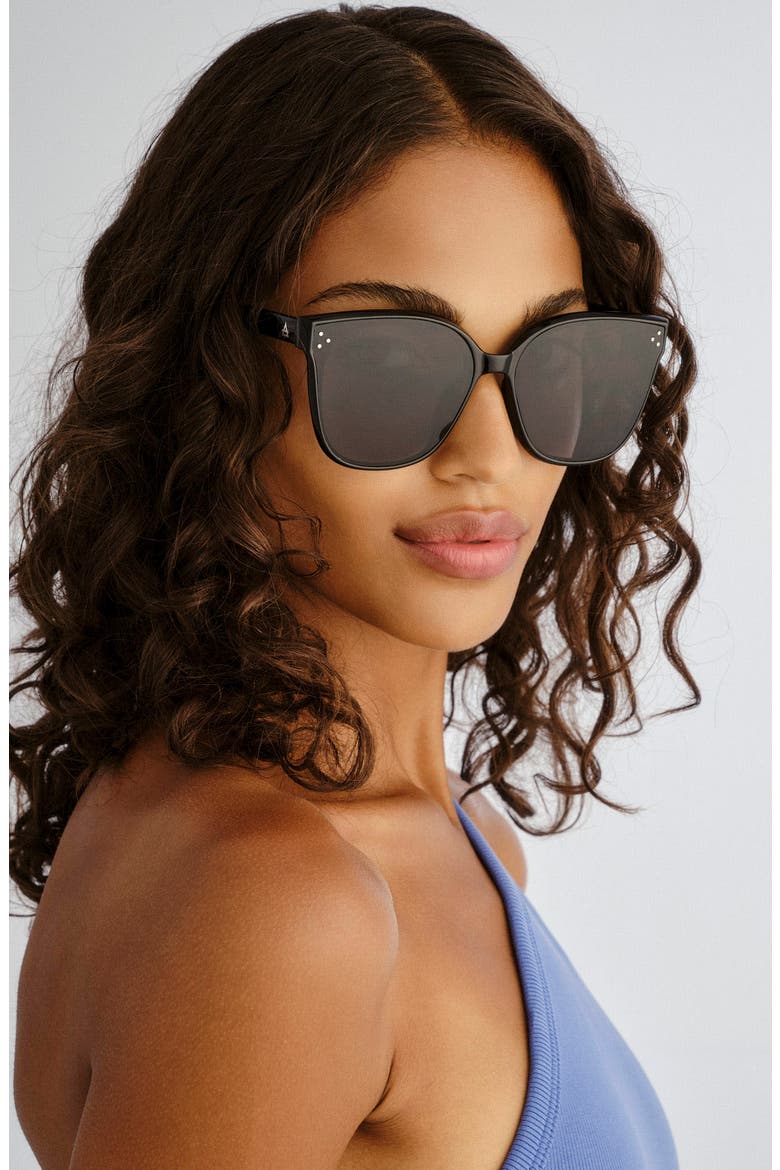 Elementa 62mm Oversize Round Sunglasses, Alternate, color, BLACK / SMOKE MONO