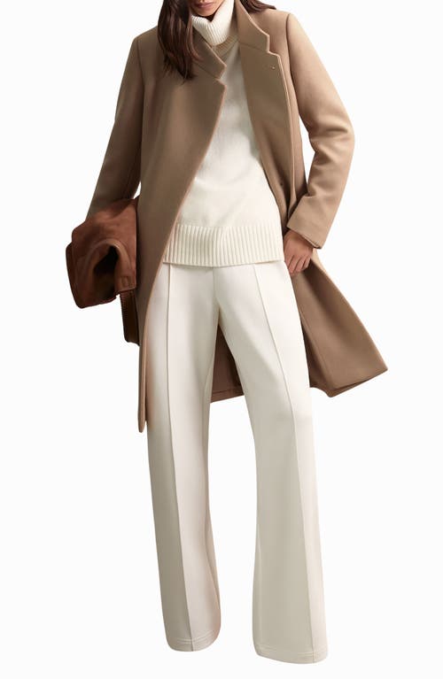 Reiss Max Wool Blend Coat In Brown