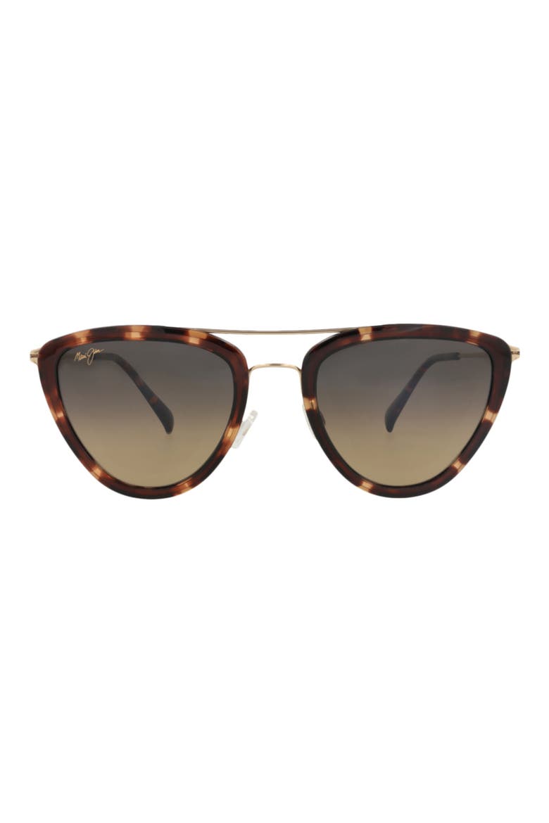 Gender Inclusive Emaze 56mm Polarized Square Sunglasses, Main, color, TORTOISE GOLD BRONZE