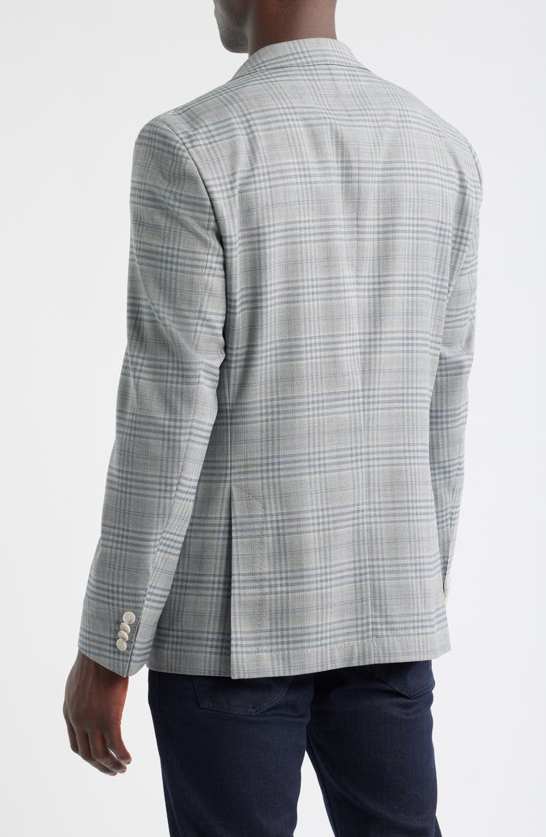 BOSS Hutson Slim Fit Plaid Sport Coat, Alternate, color, Silver