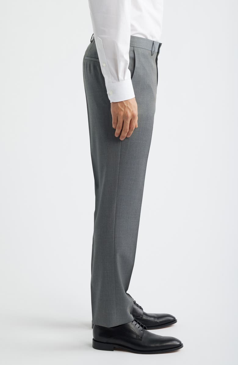 BOSS Genius Slim Fit Flat Front Wool Dress Pants, Alternate, color, Light Past/ Grey