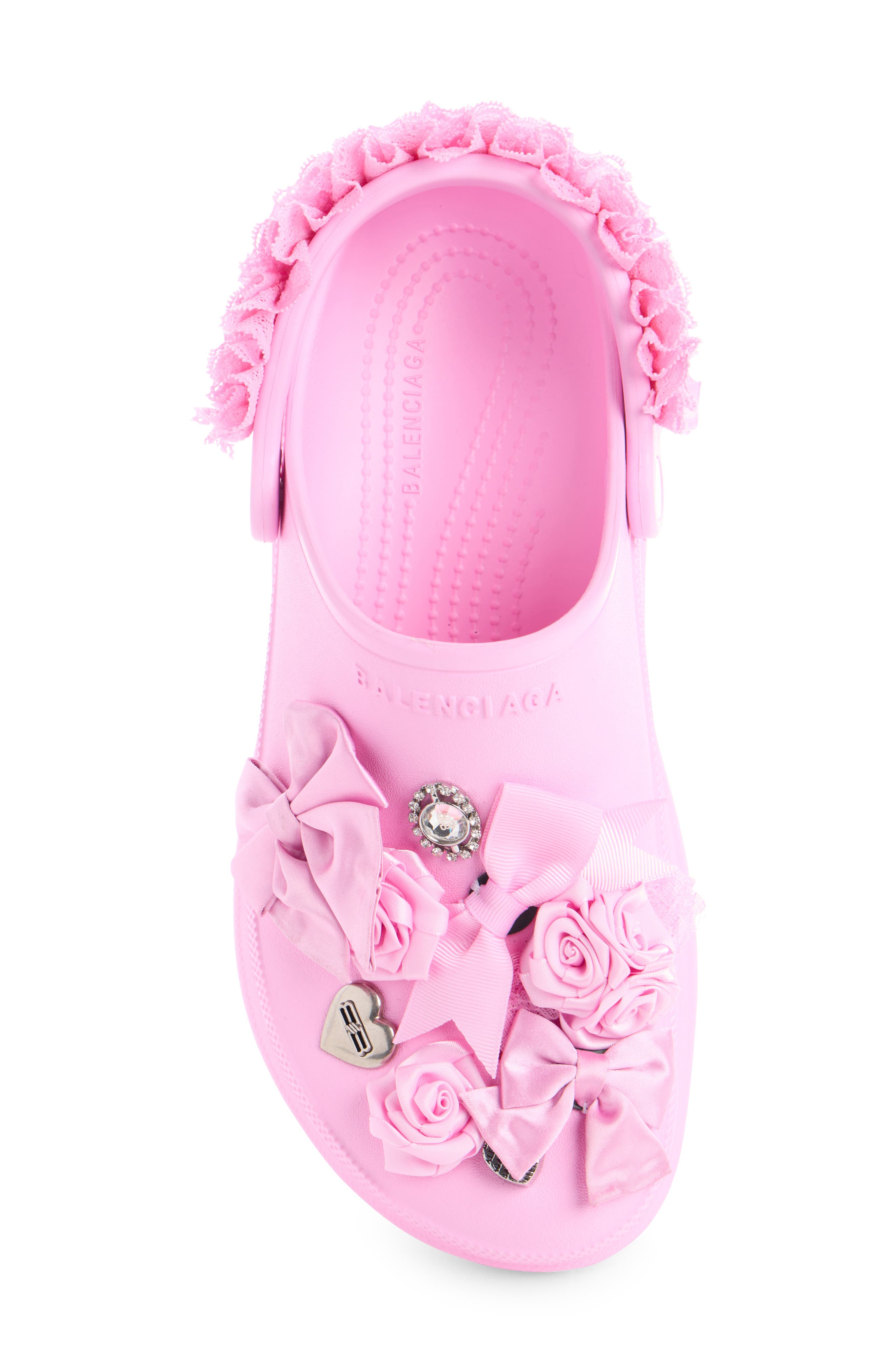 Balenciaga x CROCS Satin Ribbon Clog, Alternate, color, Light Pink