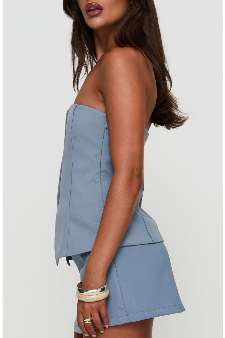 Lavish Living Split Front Strapless Top, Alternate, color, BLUE