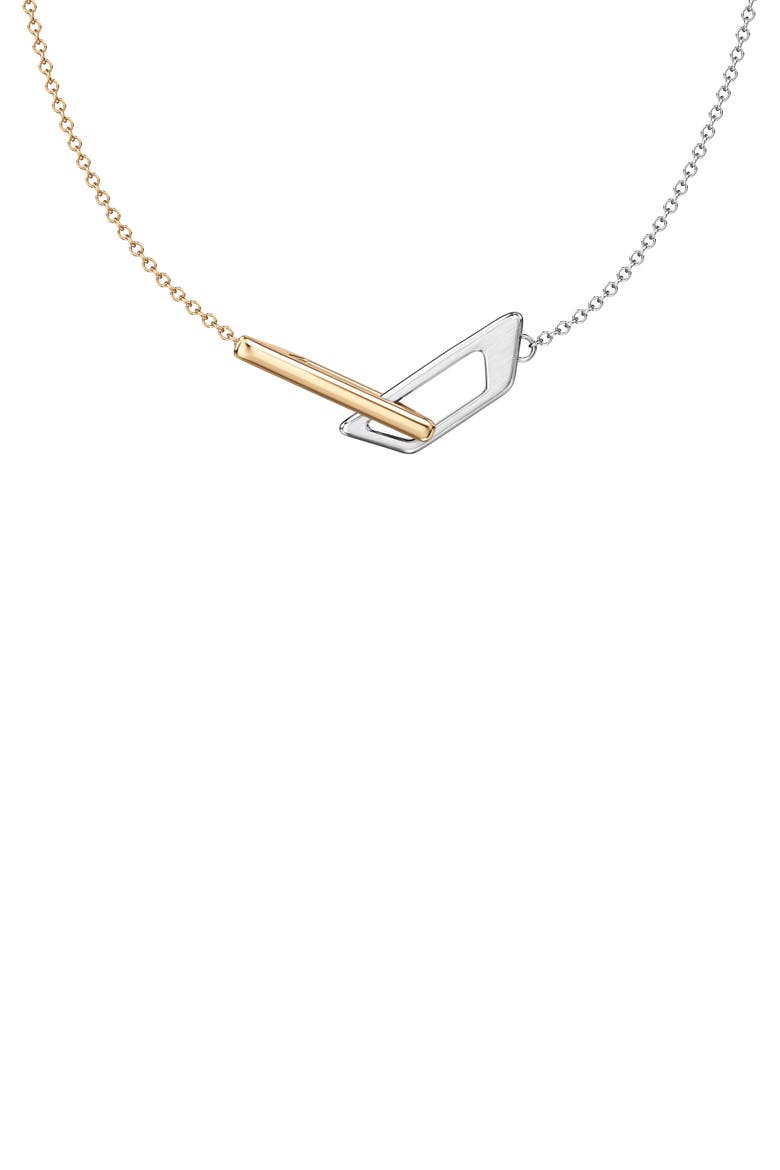 Two-Tone Logo Chain Necklace, Alternate, color, TWO TONE