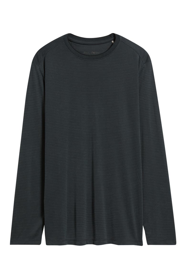 Bay Stripe Long Sleeve T-Shirt, Alternate, color, COAL