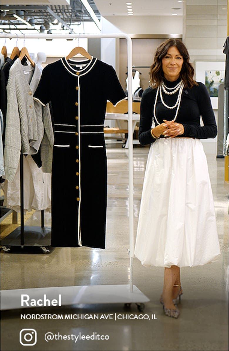 Tipped Button Front Midi Sweater Dress, sales video thumbnail