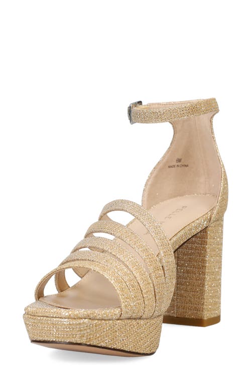 Pelle Moda Amber Ankle Strap Platform Sandal In Gold