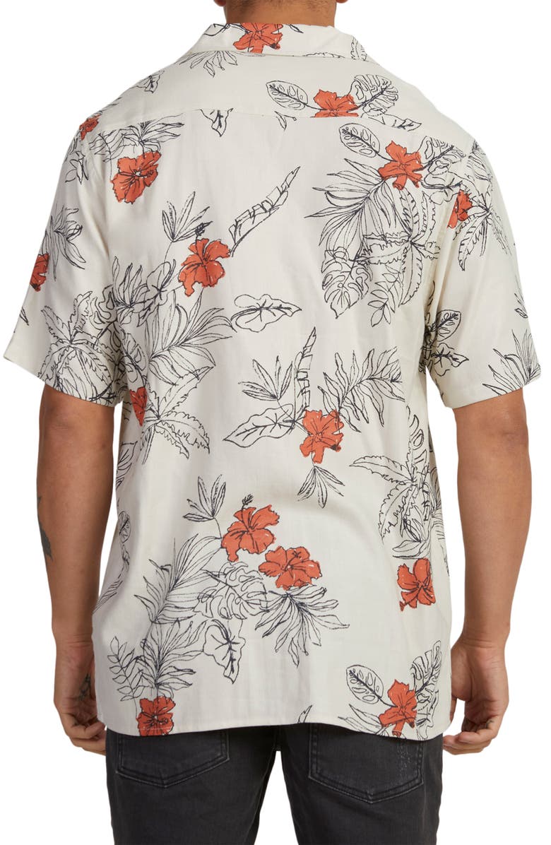 RVCA Hand Drawn Camp Shirt, Alternate, color, 