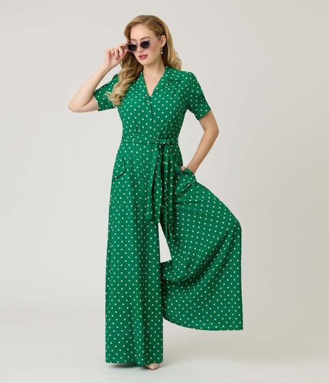 1940s Flare Leg Jumpsuit