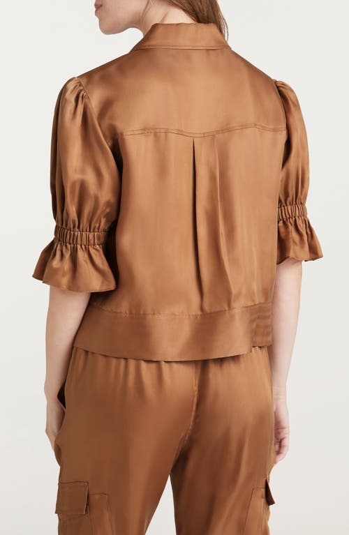 Cinq À Sept Holly Ruffle Sleeve Jacket In Brown