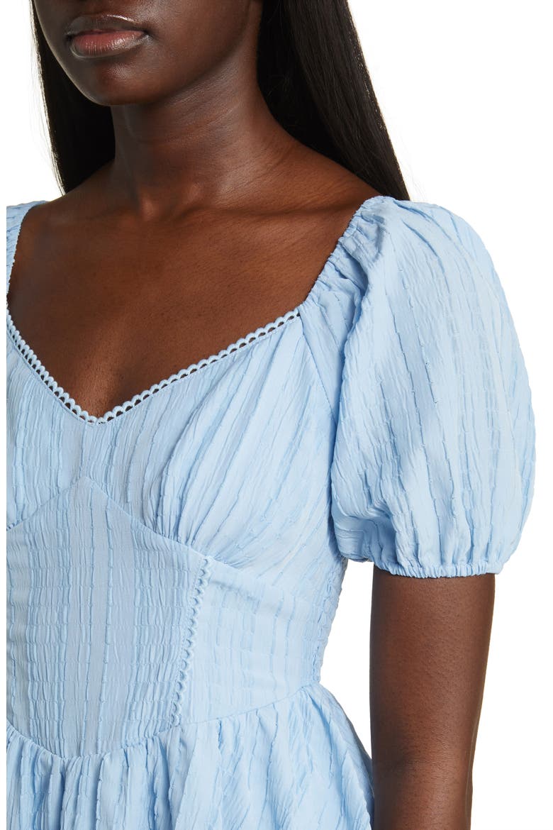 Crinkle Tiered Minidress, Alternate, color, BLUE