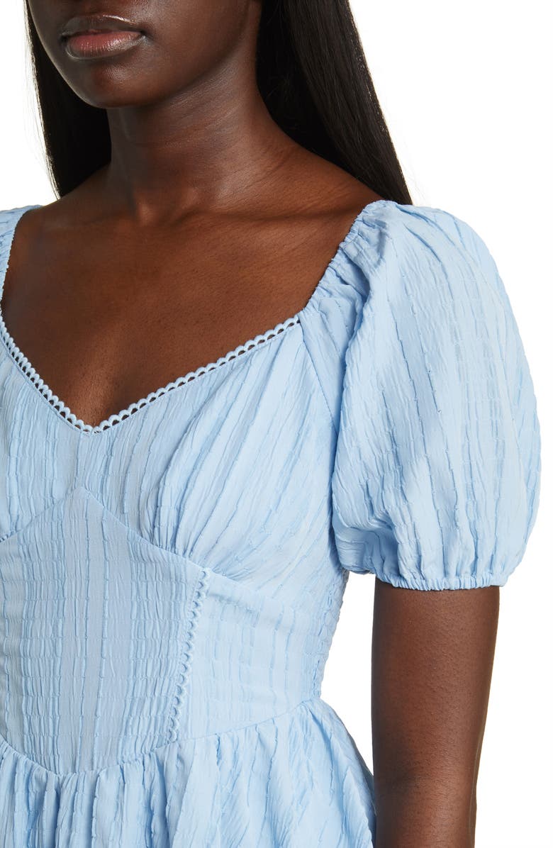 All in Favor Crinkle Tiered Minidress, Alternate, color, Blue