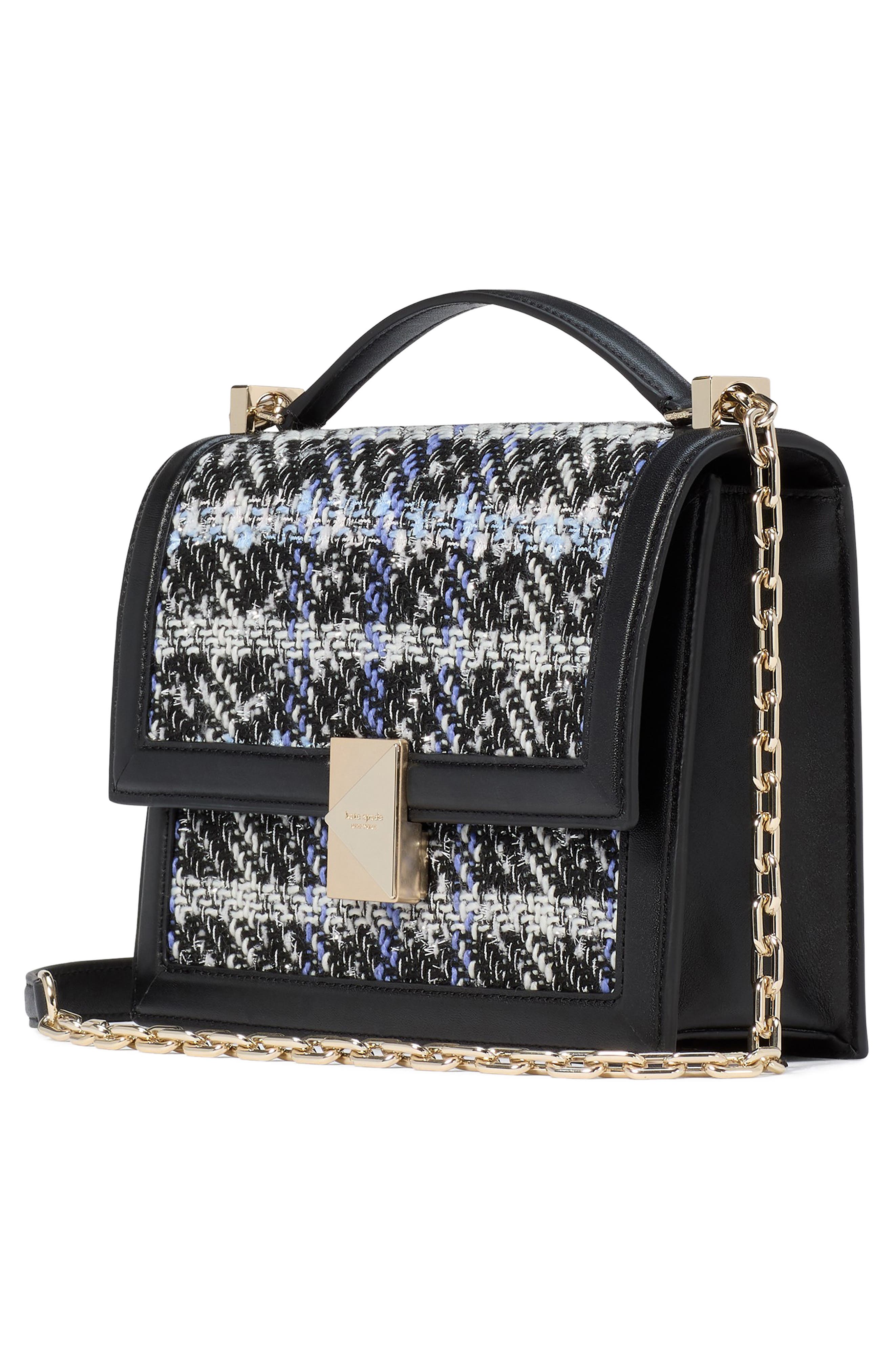 Kate Spade New York tribeca plaid tweed convertible chain shoulder bag, Alternate, color, 