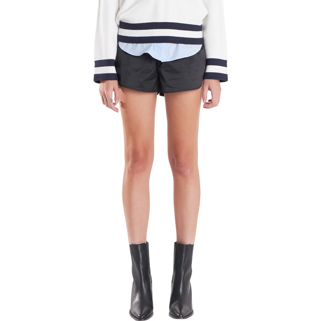 Grey Lab High Waist Shorts in Black