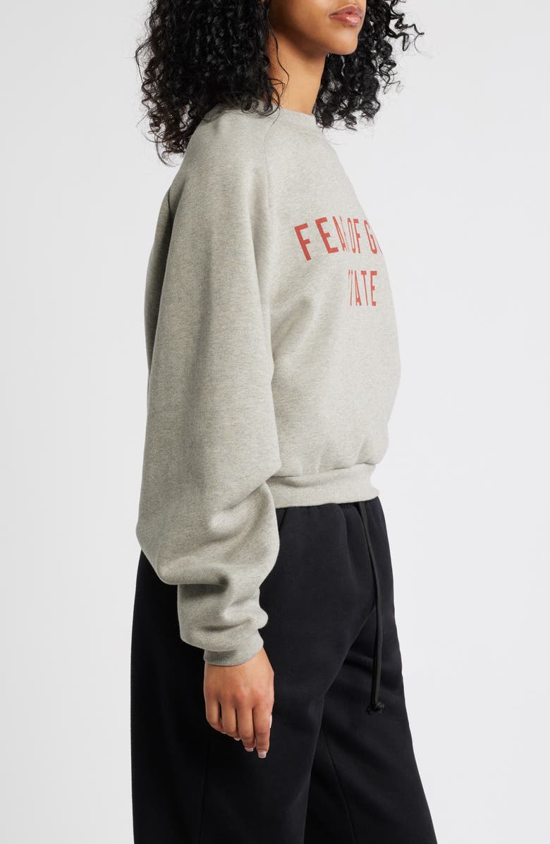 Fear of God Essentials Crop Fleece Graphic Sweatshirt, Alternate, color, 