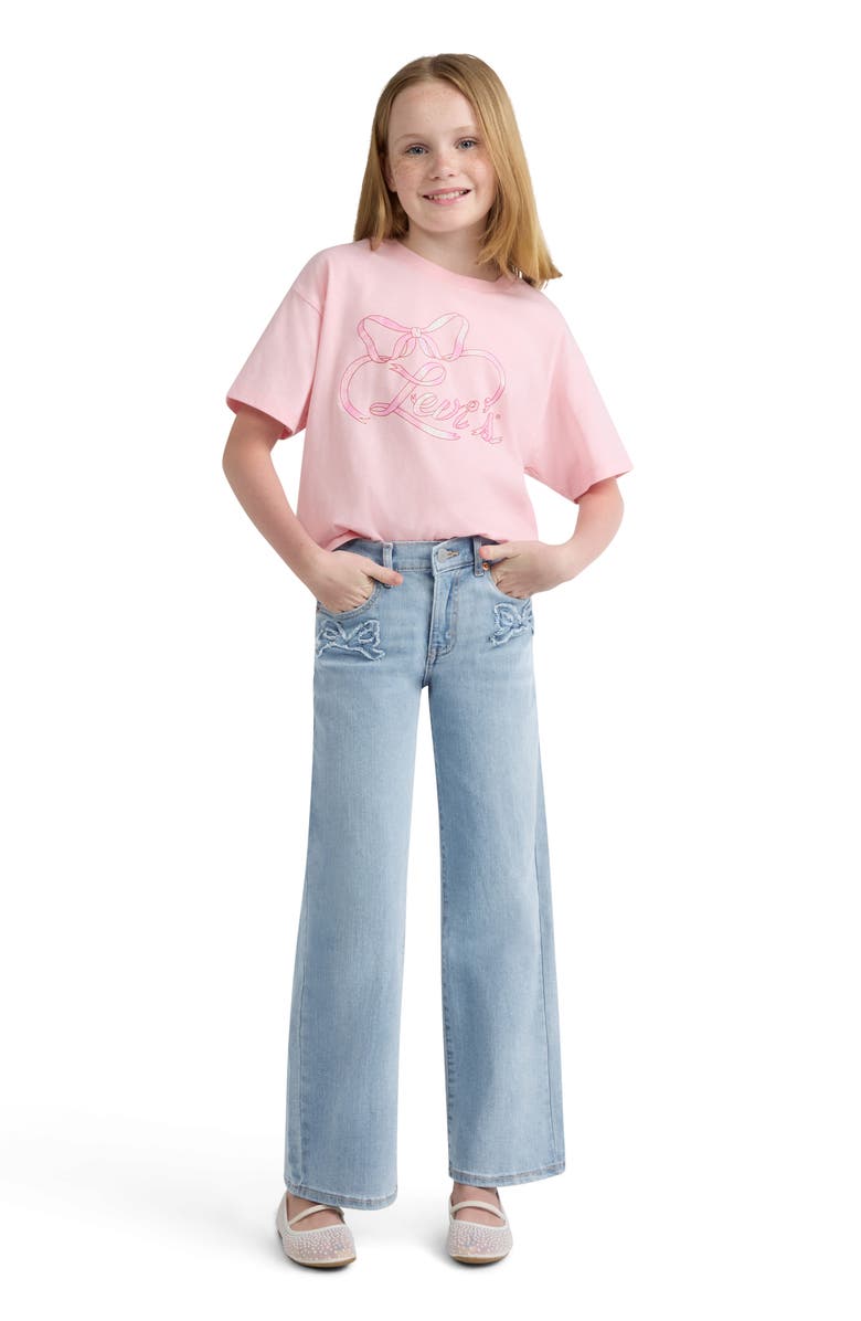 Levi's Kids' Bow Wide Leg Jeans, Alternate, color, Aura