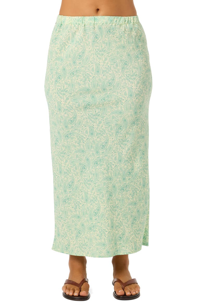 Kavali Paisley Midi Skirt, Main, color, CITRON