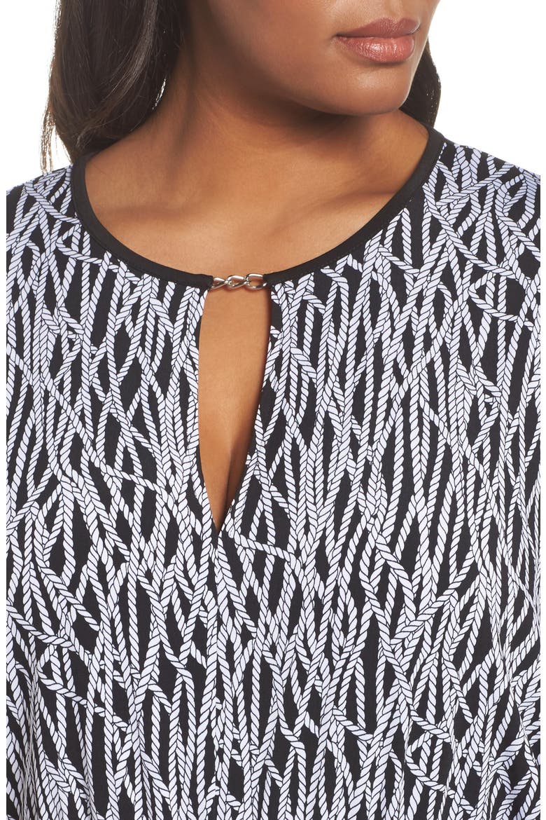 Chained Keyhole Neck Jumpsuit, Alternate, color, BLACK/ WHITE