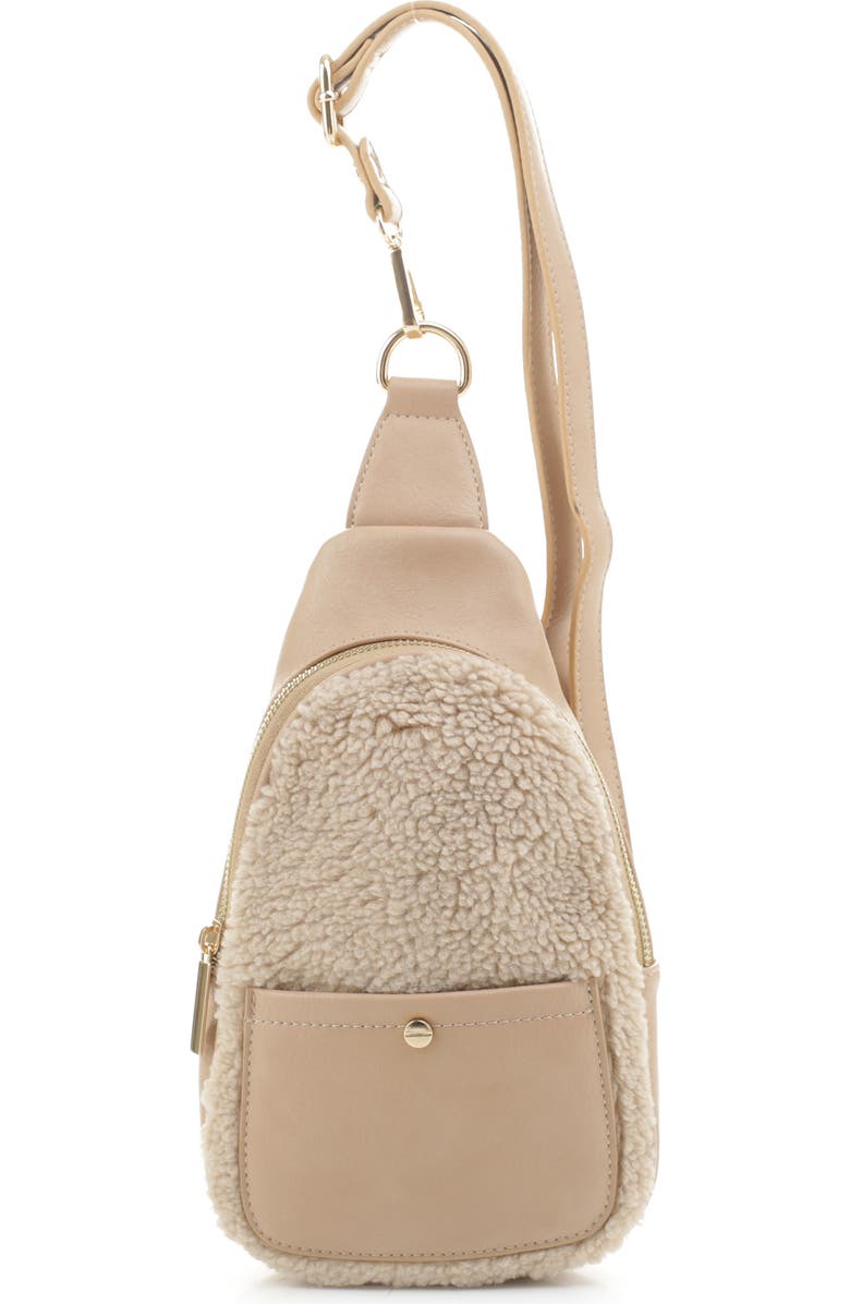 Mali + Lili Gwen Mixed Media Water Resistant Sling Bag, Main, color,