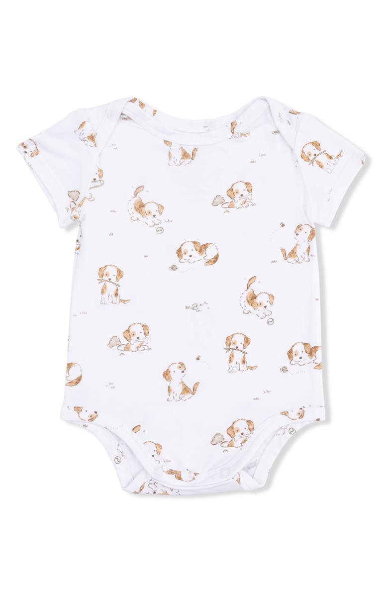 Angel Dear Explorer Puppy Bodysuit, Main, color, Ivory