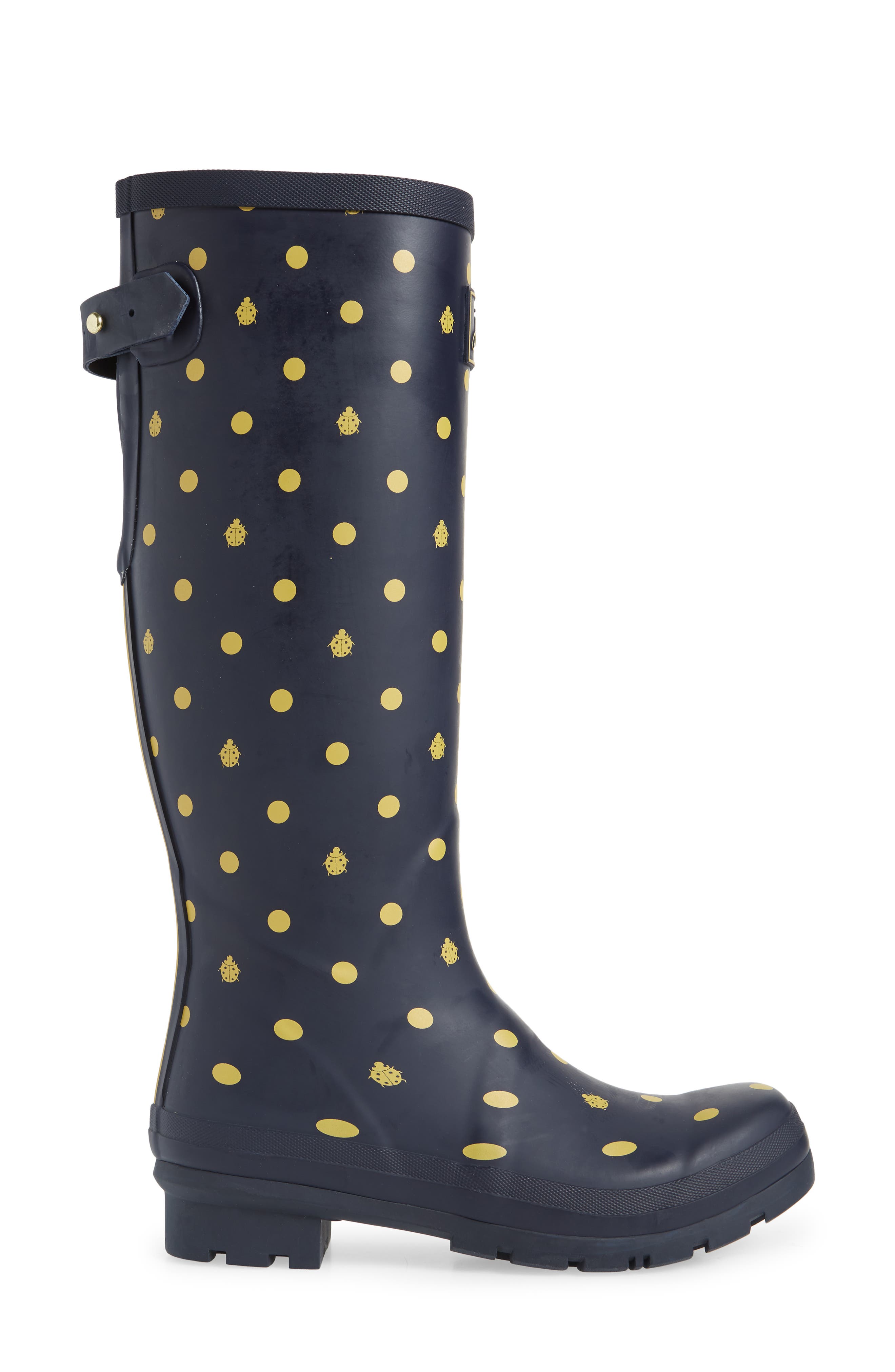 'Welly' Print Rain Boot, Alternate, color, NAVLDYBIRD