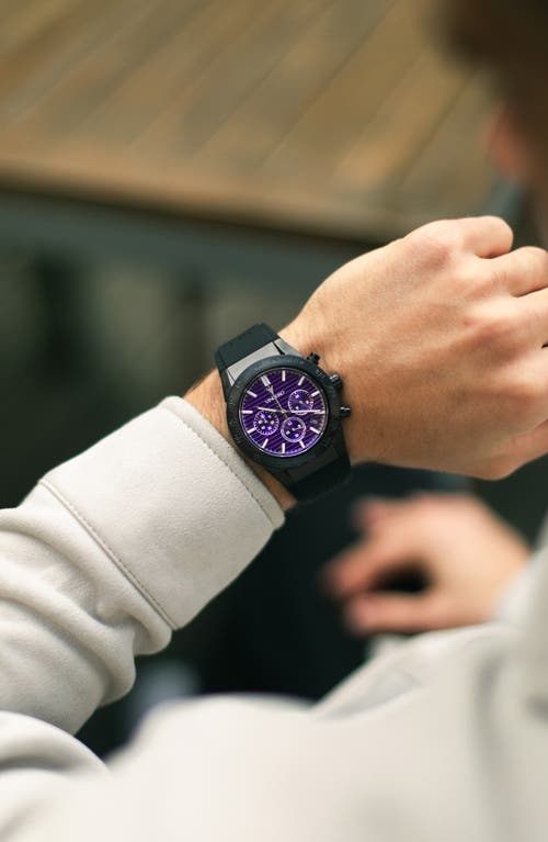 Vincero The Rogue Chronograph Silicone Strap Watch, 43mm In Purple Metallic