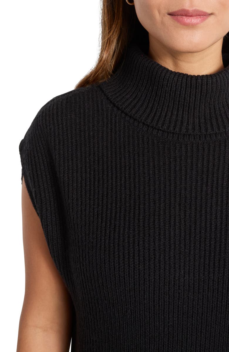 Splendid Madeline Rib Turtleneck Maxi Sweater Dress, Alternate, color, Black