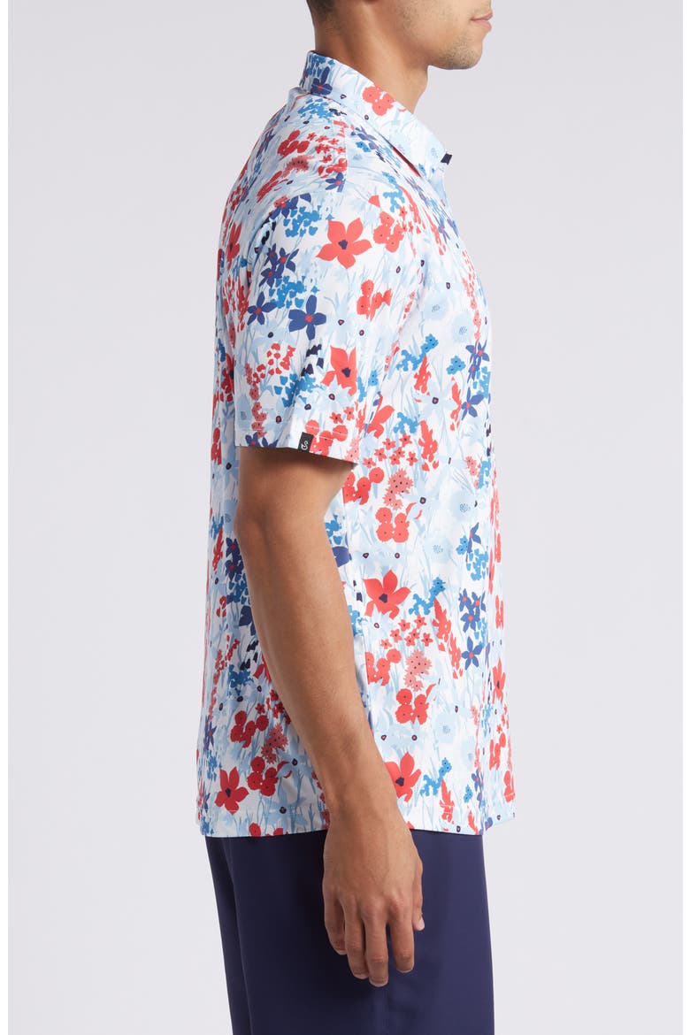 Lundy Floral Golf Polo, Alternate, color, HORIZON BLUE