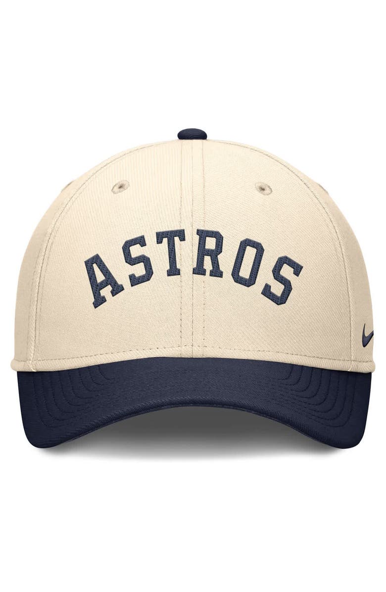 Nike Men's Nike Natural/Navy Houston Astros Statement Rise Performance Flex Hat, Alternate, color, Natural