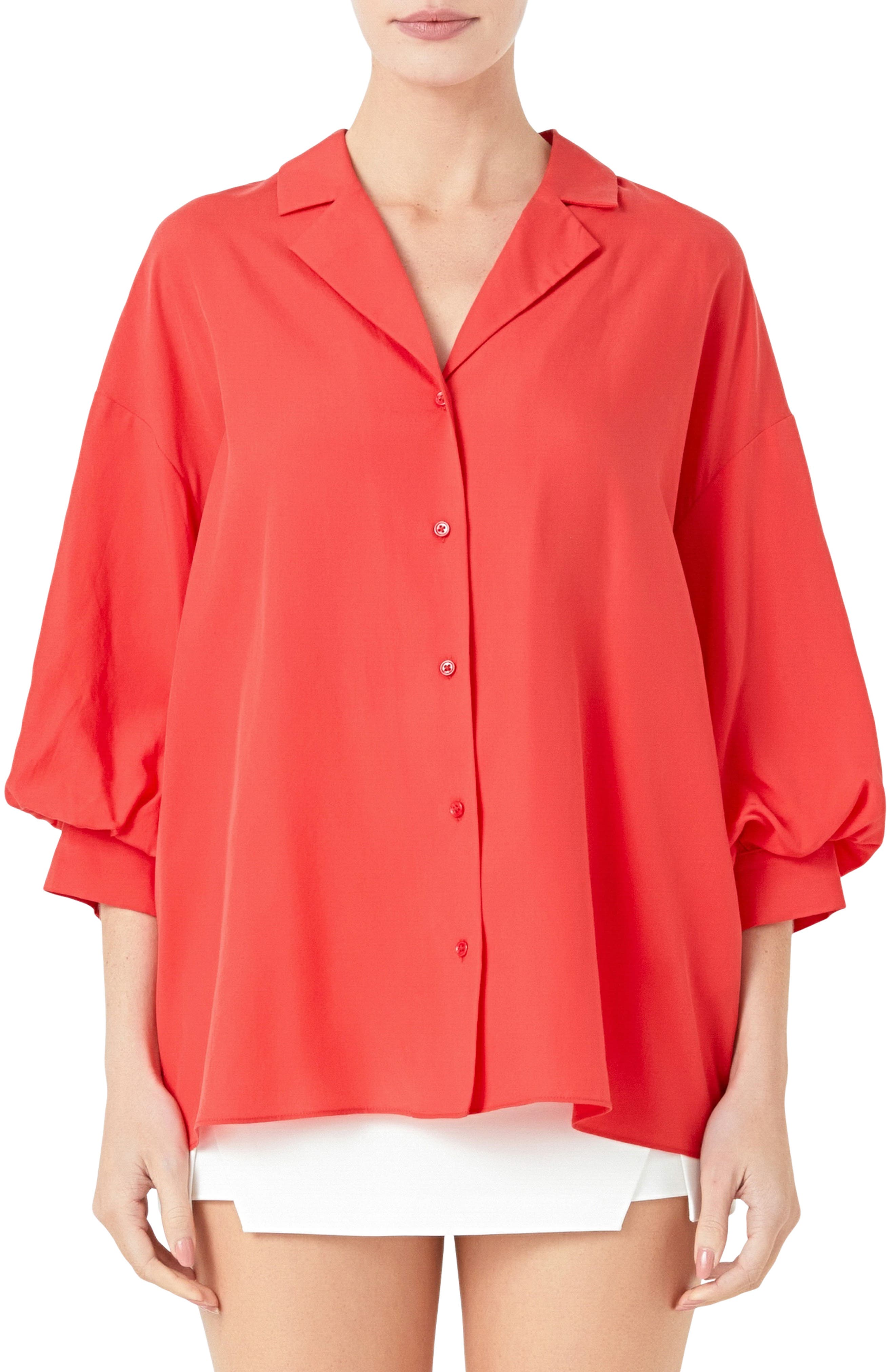 Endless Rose Blouson Sleeve Button-Up Shirt