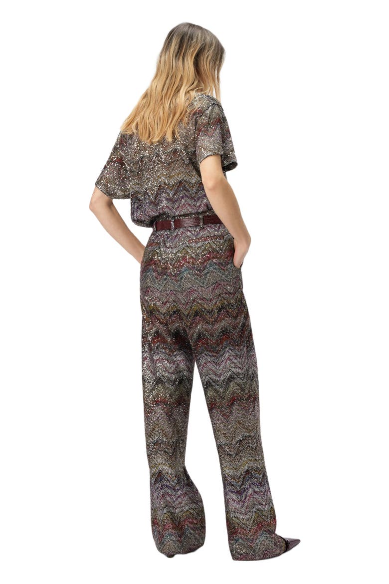 Wide Leg Pants With Zigzag Pattern, Alternate, color, Multicoloured