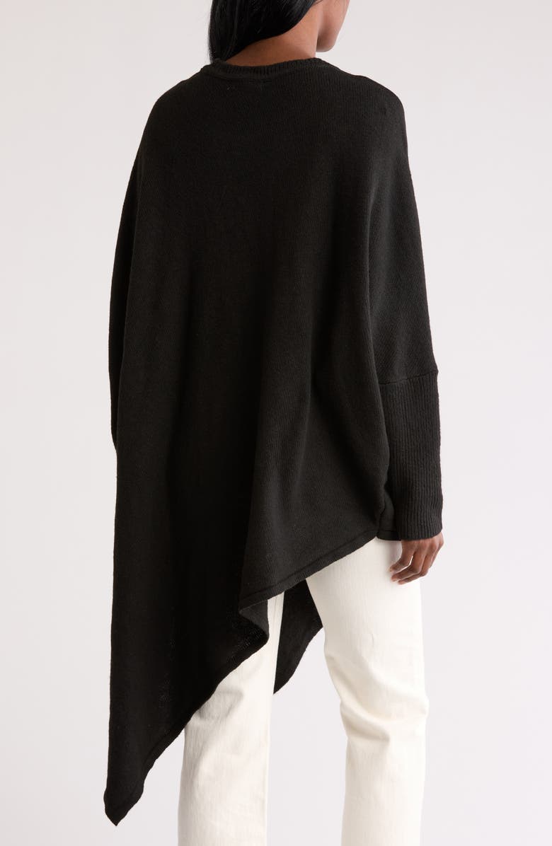 DR2 by Daniel Rainn Abstract Floral Asymmetric Hem Sweater, Alternate, color, Black/ Ivory