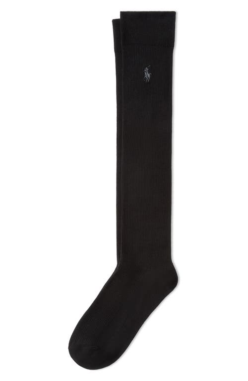 Polo Ralph Lauren Cotton Blend Rib Knee High Socks In Black