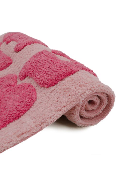 Jessica Simpson Cotton Bath Rug In Pink/hot Pink