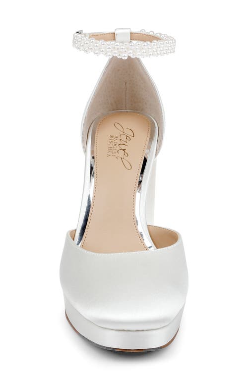 Jewel Badgley Mischka Cathleen Womens Embellished Glitter Ankle Strap In Ivory Satin