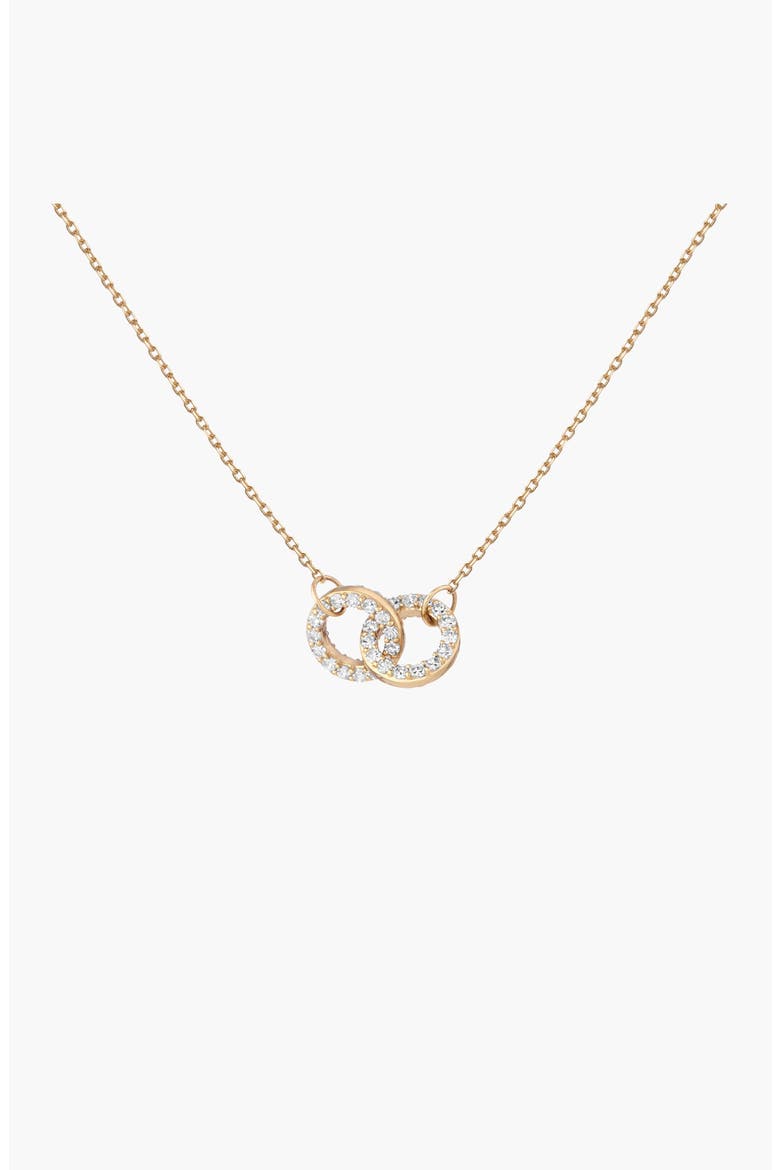 Double Lab Grown Sapphire Connection Necklace, Main, color, Yellow Gold Vermeil