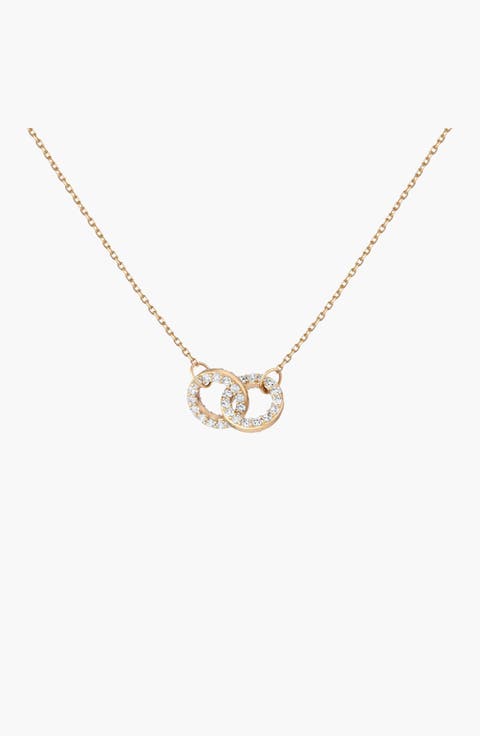 Double Lab Grown Sapphire Connection Necklace