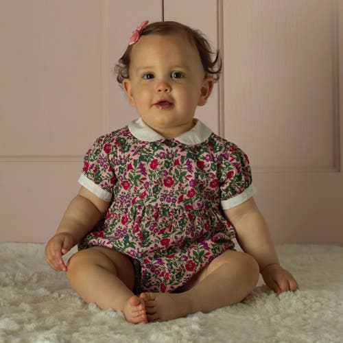 Rachel Riley Floral Button-front Babysuit In Multi
