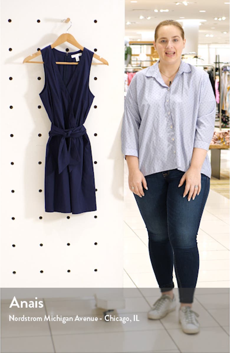 Sleeveless Poplin Romper, sales video thumbnail