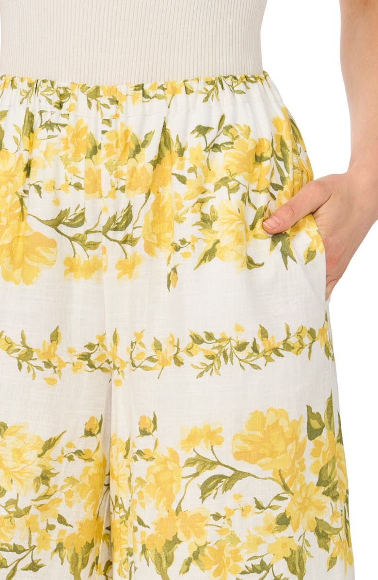 Ted Baker Floral Wide Leg Pants, Alternate, color, Ultra White