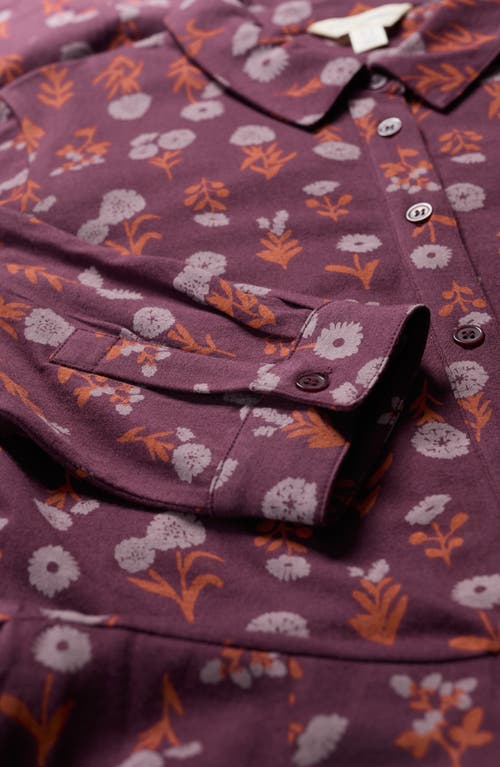 Seasalt Cornwall Coastline Print Long Sleeve Organic Cototn Blend Midi Shirtdress In Multi