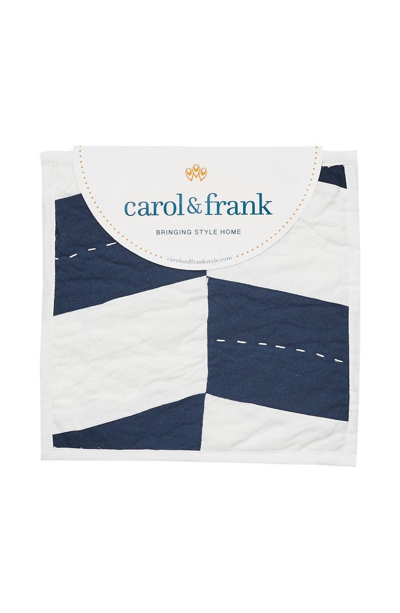 carol & frank 26" x 26" Herringbone Patch Indigo Cotton Euro Sham - Machine Washable, Alternate, color, Blue