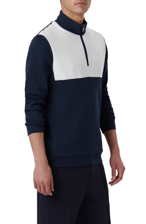 Bugatchi Colorblock Quarter Zip Pullover In Multi